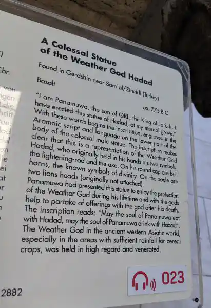 A Colossal Statue of the Weather God Hadad, Pergamon Museum, Museum Island, Berlin